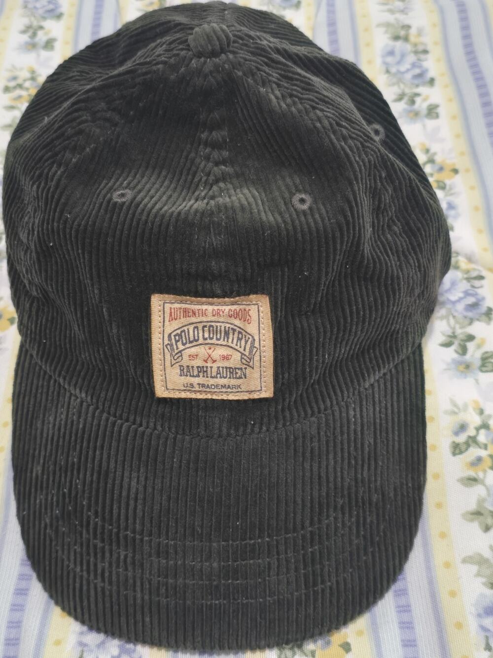 Vintage Ralph Lauren Polo Country Olive Green Corduroy 1934 Expedition Cap Strap